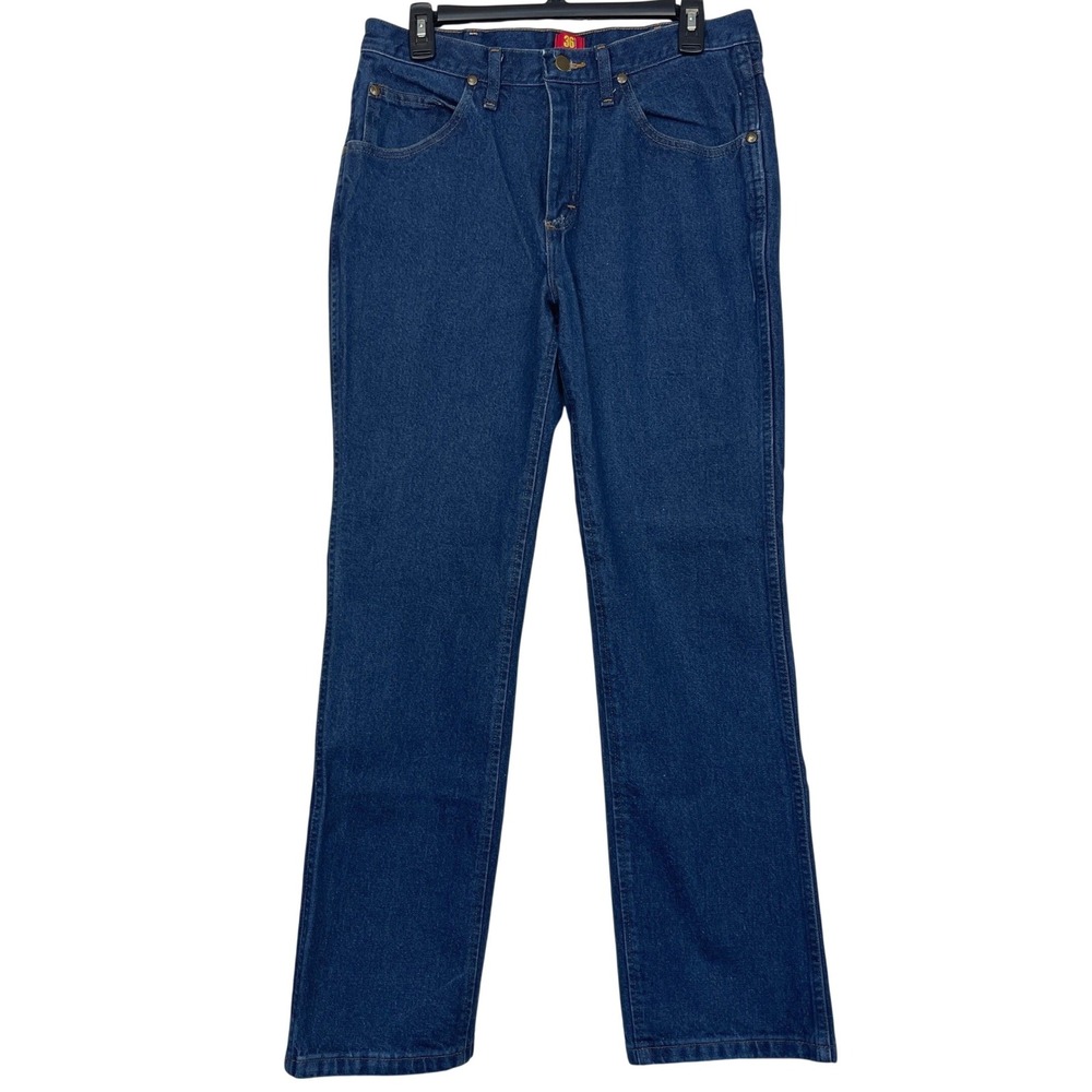 Wrangler 36MWZ Slim Fit COWBOY CUT Mens 33x32 Dark Wash Denim Blue Jeans